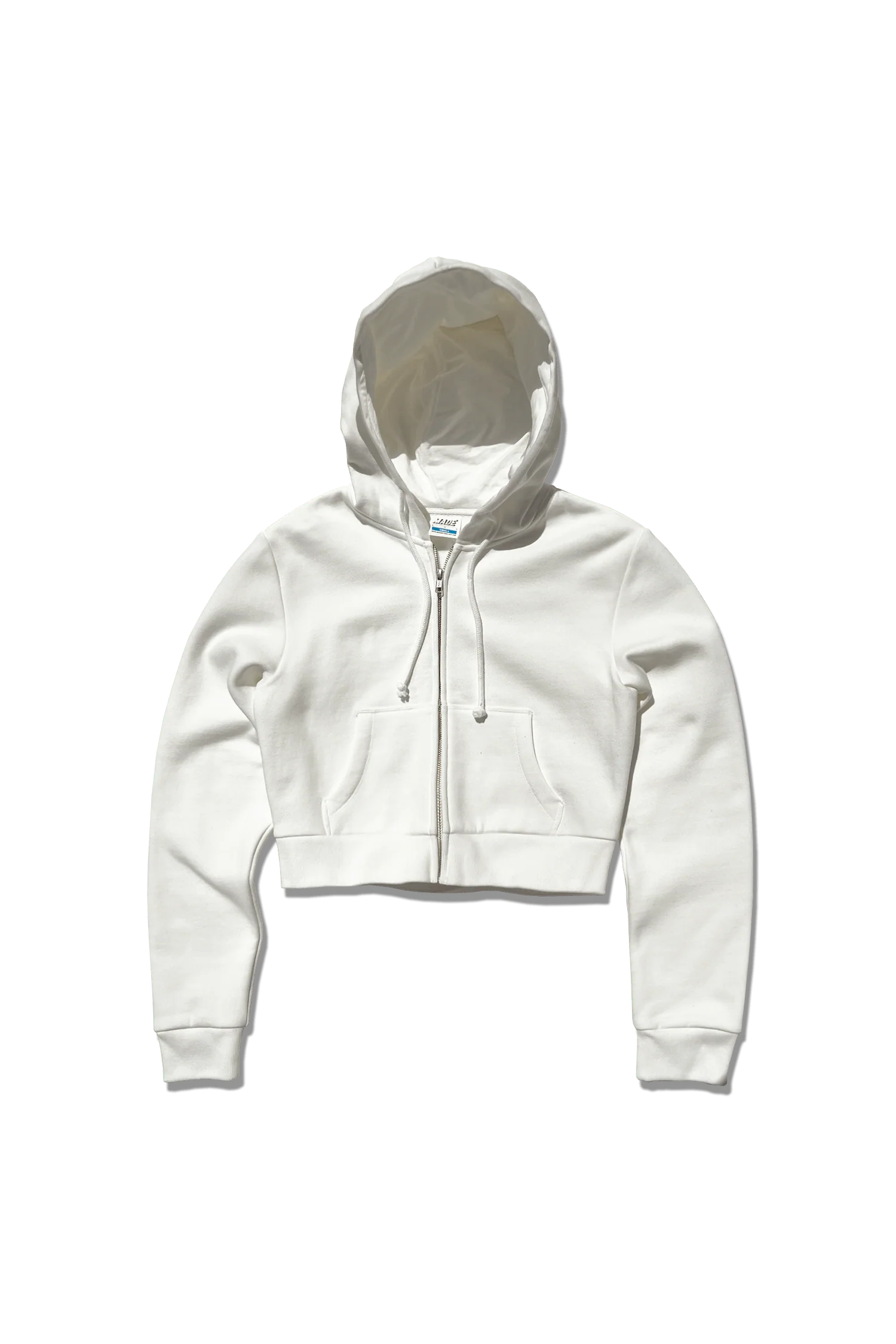 Cropped Zip Up Drawstring Hoodie - Image 5